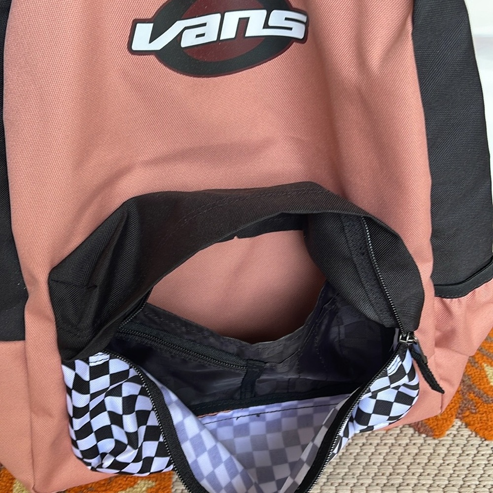 Vans Off The Wall Women's Street Sport Realm Backpack Bag - Rose Pink/Checkered - Picture 10 of 16